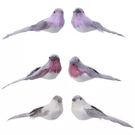 Птичка декор Kaemingk 727081 на клипсе 2 шт 5x16x5 см в ассортименте