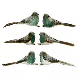 Птичка декор Kaemingk на клипсе 2 шт 4x12x5 см