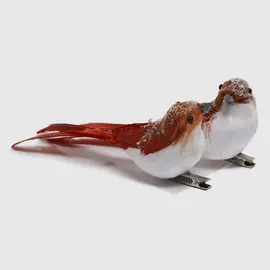 Птичка декор Kaemingk на клипсе 5x16x5 см 2 шт в ассортименте