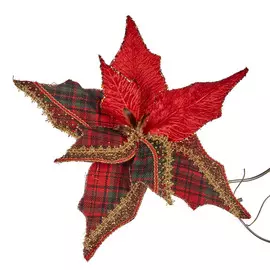 Пуансеттия Goodwill на клипсе 39 см