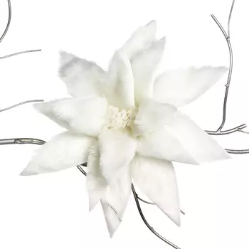 Пуансеттия на клипсе Goodwill белая 34 см