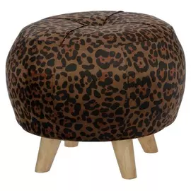 Пуф Glasar 35x35x30 см темный леопард