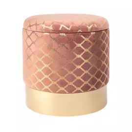 Пуф Glasar с крышкой 35x35x33 см коралловый/золото