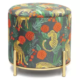 Пуф Glasar с крышкой 44x44x45см джунгли