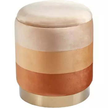 Пуф Glasar с крышкой оранжево-бежевый 35х35х40 см