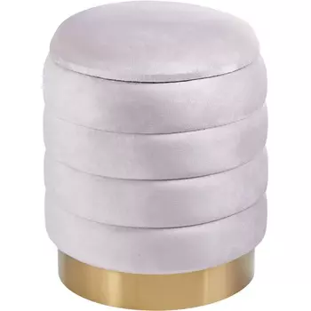 Пуф Glasar с крышкой серый 30х30х35 см