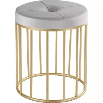 Пуф Glasar золотистый с серым 35х35х42 см