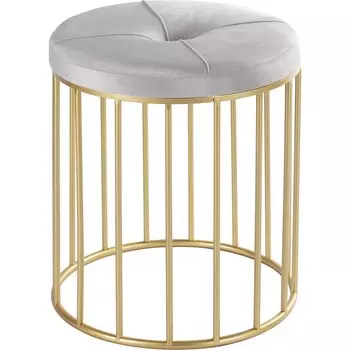 Пуф Glasar золотистый с серым 40х40х46 см