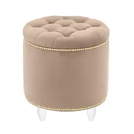Пуф Leset Мид круглый velutto 05/антик/белые бежевый