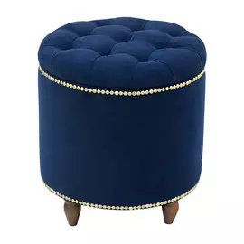 Пуф Leset Мид круглый Velutto 26/чн/орех 40х40х43 см