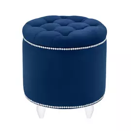 Пуф Leset Мид круглый velutto 26/чн/белые синий