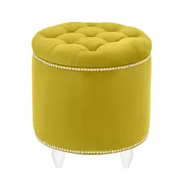 Пуф Leset Мид круглый velutto 28/антик/белые горчичный