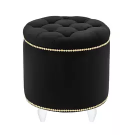 Пуф Leset Мид круглый velutto 34/антик/белые черный