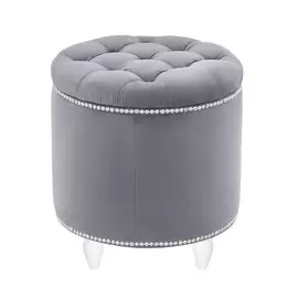 Пуф Leset Мид круглый velutto 52/чн/белые серый