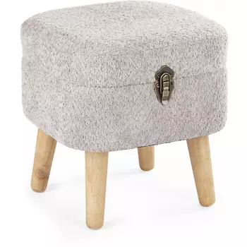 Пуф с крышкой Glasar на ножках бежевый 35х34х35 см