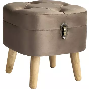 Пуф с крышкой Glasar на ножках коричневый 35х34х36 см