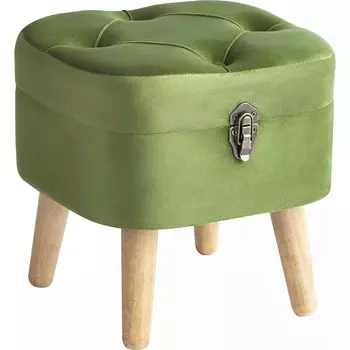 Пуф с крышкой Glasar на ножках зеленый 35х34х36 см