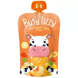 Пюре Busy Lizzy из яблок, персиков, манго 100 г