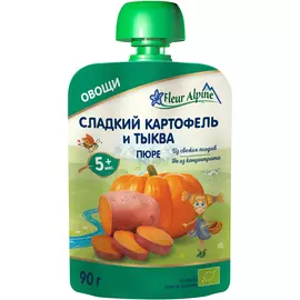 Пюре детское Fleur Alpine СЛАДКИЙ КАРТОФЕЛЬ И ТЫКВА, с 5 месяцев, 90 г