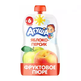 Пюре фруктовое Агуша Яблоко-Персик 90 г