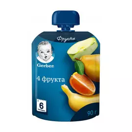 Пюре фруктовое Gerber 4 фрукта 90 г