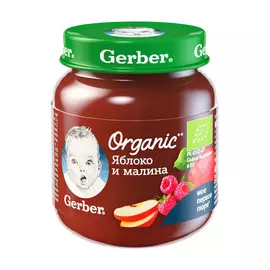 Пюре фруктовое Gerber Organic Яблоко и малина 125 г