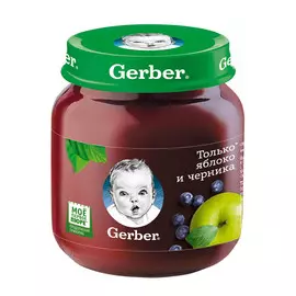 Пюре фруктовое Gerber Яблоко и черника 130 г