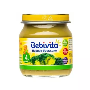 Пюре овощное Bebivita брокколи c 4 месяцев