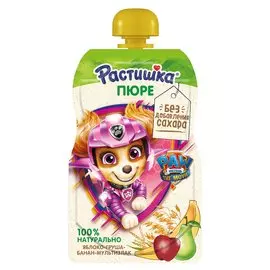 Пюре Растишка яблоко-груша-банан-злаки 85 г, с 6 месяцев