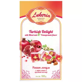 Рахат-лукум Lukeria с фундуком, фисташкой, миндалем и гранатом 100 г
