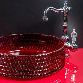 Раковина Boheme Neo-ART красная 39х39х14,5 см