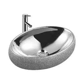 Раковина Boheme Neo-ART серебряная 48х34х15 см