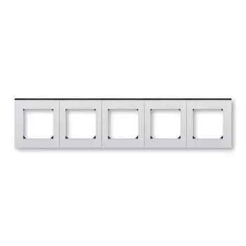 Рамка ABB Levit 5 постов серебро / дымчатый чёрный