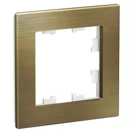 Рамка Schneider Electric 1 пост металл латунь nature
