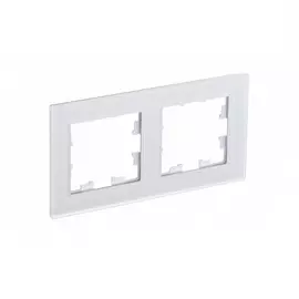 Рамка Schneider Electric 2 поста матовое органическое стекло белый
