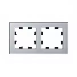 Рамка Schneider Electric 2 поста органическое стекло алюминий