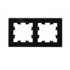 Рамка Schneider Electric 2 поста органическое стекло черный