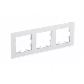 Рамка Schneider Electric 3 поста матовое органическое стекло белый