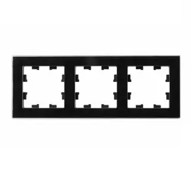 Рамка Schneider Electric 3 поста органическое стекло черный