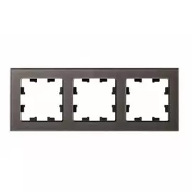 Рамка Schneider Electric 3 поста органическое стекло мокко
