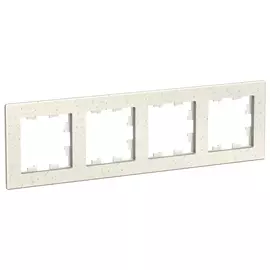 Рамка Schneider Electric 4 поста мрамор крем роял nature