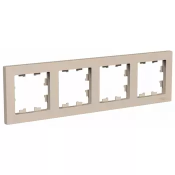 Рамка Schneider Electric Atladesign 4 поста универсальная песочный (ATN001204)