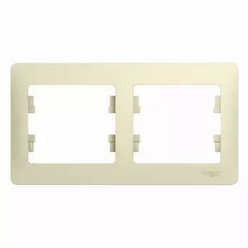 Рамка Schneider Electric Glossa 2 поста горизонтальная бежевый (GSL000202)