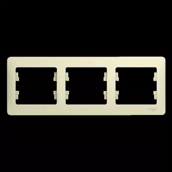 Рамка Schneider Electric Glossa 3 поста горизонтальная бежевый (GSL000203)