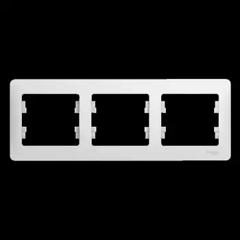 Рамка Schneider Electric Glossa 3 поста горизонтальная белый (GSL000103)