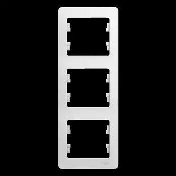 Рамка Schneider Electric Glossa 3 поста вертикальная белый (GSL000107)