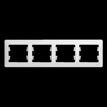 Рамка Schneider Electric Glossa 4 поста горизонтальная белый (GSL000104)