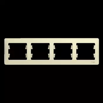 Рамка Schneider Electric Glossa 4 поста горизонтальная бежевый (GSL000204)