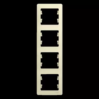 Рамка Schneider Electric Glossa 4 поста вертикальная бежевый (GSL000208)