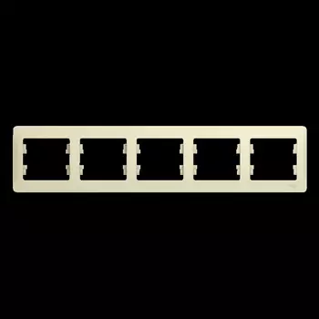 Рамка Schneider Electric Glossa 5 постовая горизонтальная бежевый (GSL000205)